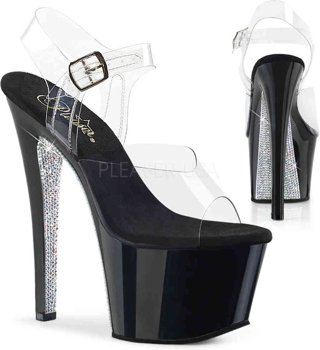 EU 38 = US 8 | SKY-308CRS | 7 Heel, 2 3/4 PF Ankle Strap Sandal